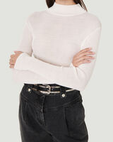 ELISANE MOCK NECK RIBBED SWEATER image number null